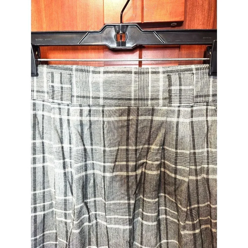 Samantha Skirt Black White Plaid Knee Length Pleated Made USA Size M Vintage!